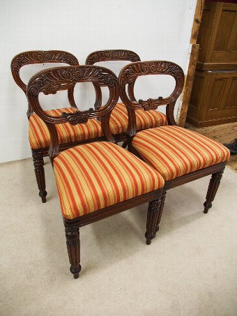 Antique Set of 4 William IV Mahogany Dining Chairs