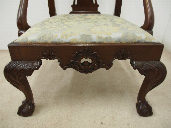 Antique Chippendale Style Elbow Chair