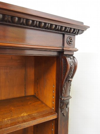 Antique Victorian Mahogany Open Bookcase.