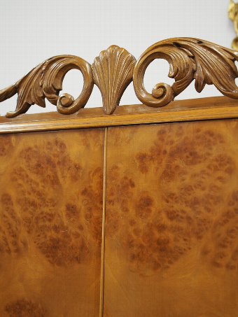Antique Art Deco Burr Walnut Drinks Cabinet