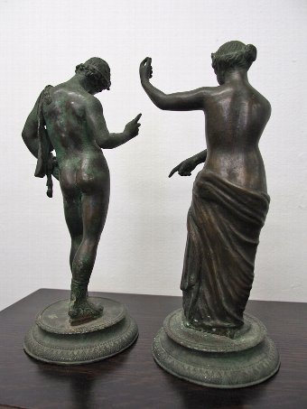 Antique Pair of Grand Tour Bronzes of Narcissus and Venus