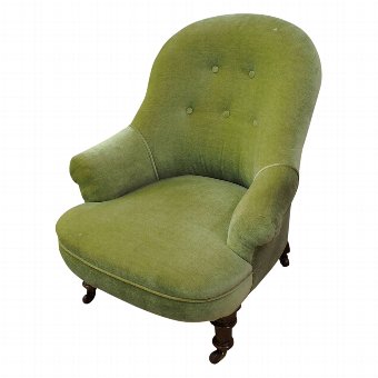 Green Victorian Ladies Easy Chair