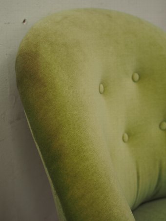 Antique Green Victorian Ladies Easy Chair