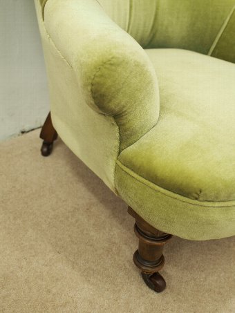 Antique Green Victorian Ladies Easy Chair