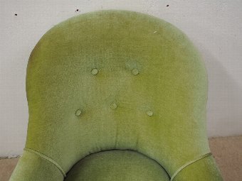 Antique Green Victorian Ladies Easy Chair