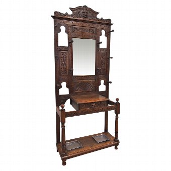 Jacobean Revival Oak Hall Stand