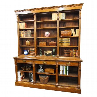 Late Victorian Oak Open Bookcase