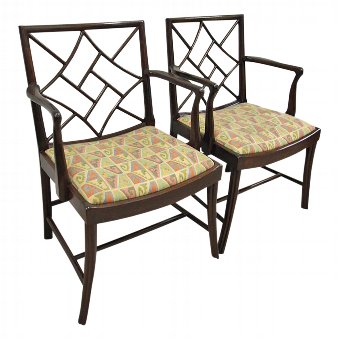 Pair of Mahogany Cockpen Armchairs