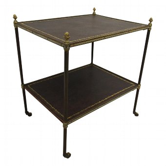 Brass and Leather Etagere