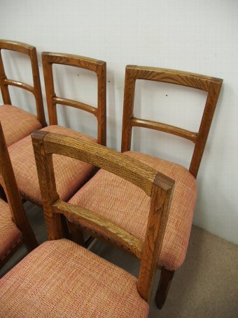 Antique Set of 6 Oak Dining Chairs