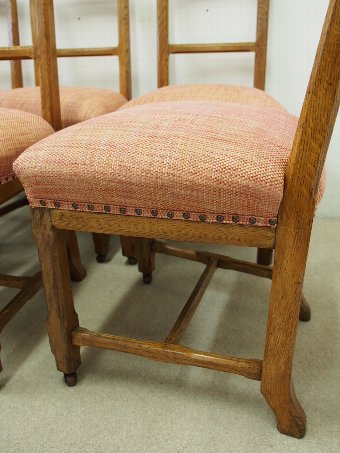 Antique Set of 6 Oak Dining Chairs