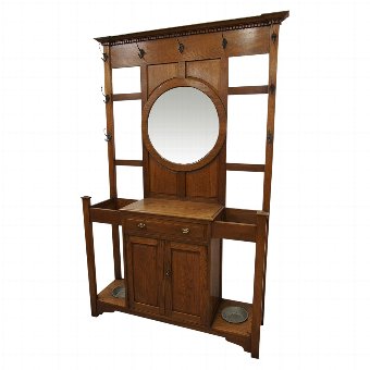 Edwardian Oak Hall Stand
