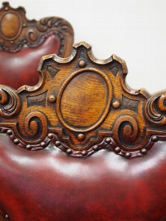 Antique Set of 4 Victorian Oak Chairs