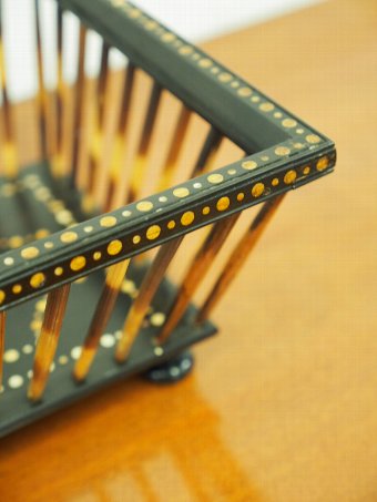 Antique Ebony and Porcupine Quill Basket