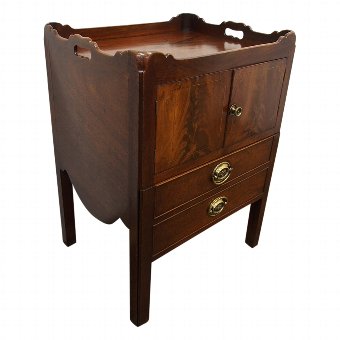 George III Mahogany Tray Top and Inlaid Commode