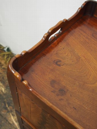 Antique George III Mahogany Tray Top and Inlaid Commode