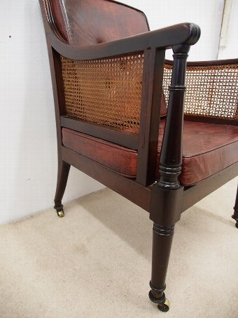 Antique Scottish Regency Mahogany Bergere or Library Chair