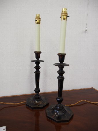 Antique Pair of Chinoiserie Lamps