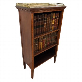 Sheraton Style Inlaid Mahogany Open Bookcase
