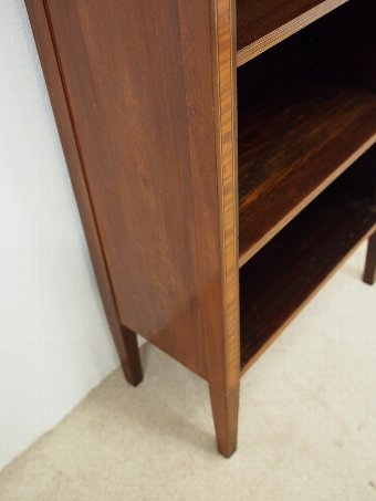 Antique Sheraton Style Inlaid Mahogany Open Bookcase