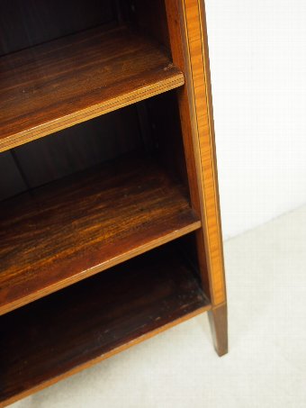 Antique Sheraton Style Inlaid Mahogany Open Bookcase