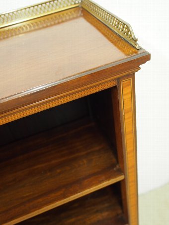 Antique Sheraton Style Inlaid Mahogany Open Bookcase