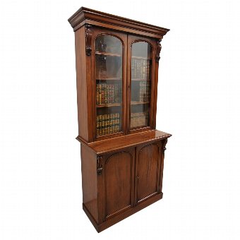 Neat Sized Victorian Mahogany Cabinet Bookcase