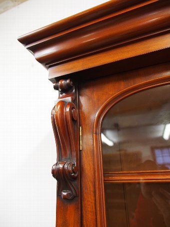 Antique Neat Sized Victorian Mahogany Cabinet Bookcase