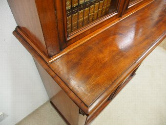 Antique Neat Sized Victorian Mahogany Cabinet Bookcase