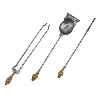 Set of Georgian Style Brass Fire Irons