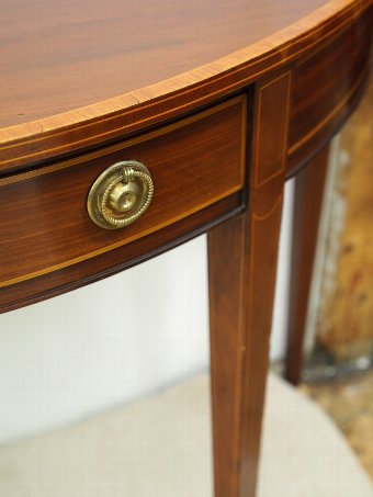 Antique Pair of George III Style Demi Lune Side Tables