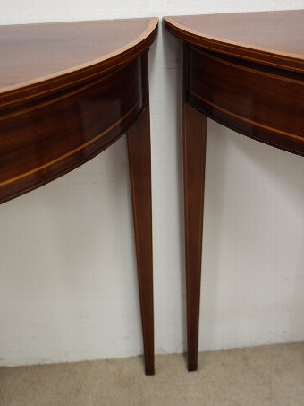 Antique Pair of George III Style Demi Lune Side Tables