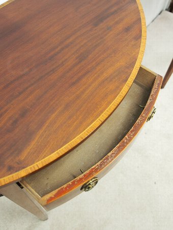 Antique Pair of George III Style Demi Lune Side Tables