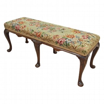 Georgian Style Hand Embroidered Tapestry Stool