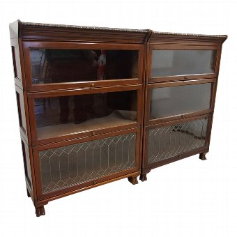 Pair of Scottish Mahogany Sectional Bookcases