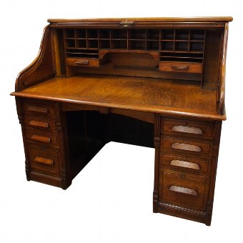 Red Walnut Roll Top Desk