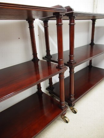 Antique Pair of Victorian Style Mahogany Whatnots