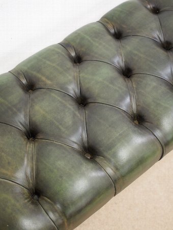 Antique William IV Mahogany Bench in Green Leather