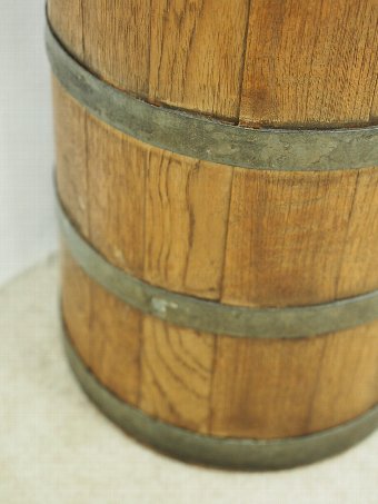 Antique Victorian Oak Barrel Stick Stand