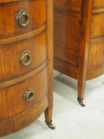 Antique Pair of Inlaid Satinwood Chest of Drawers