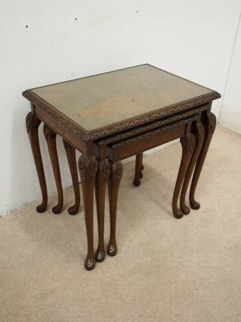 Antique Nest of 3 Queen Anne Style Tables