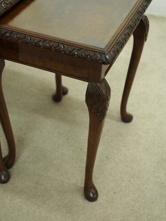 Antique Nest of 3 Queen Anne Style Tables