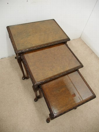 Antique Nest of 3 Queen Anne Style Tables