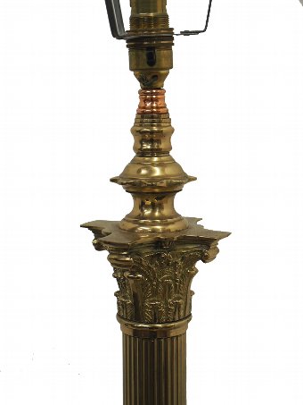 Antique Victorian Brass Corinthian Standard Lamp