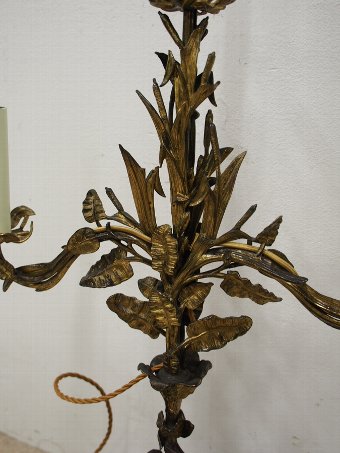 Antique Bronze and Brass Gilded Table Lamp