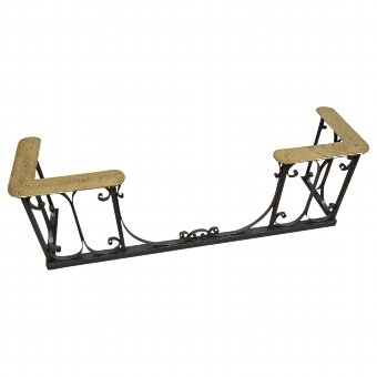 Edwardian Wrought Iron and Brass Club Fender