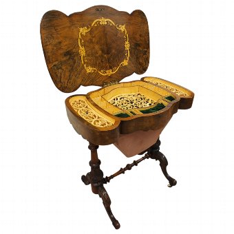 Victorian Burr Walnut Work Table