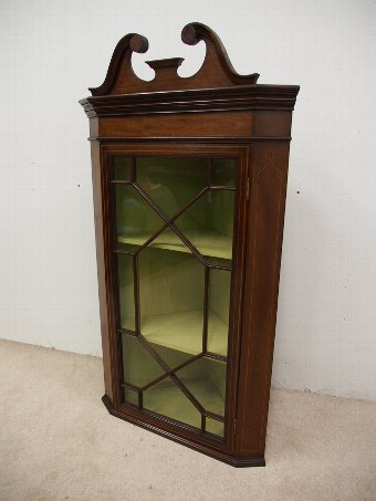 Antique George II Style Inlaid Mahogany Corner Cabinet