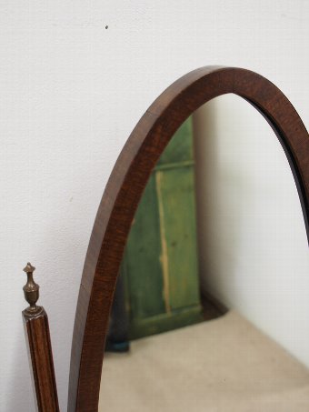 French Mahogany Oval Cheval Mirror