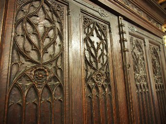 Antique Gothic Style French Oak Wardrobe or Armoire